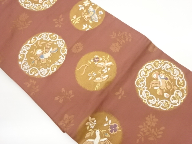 JAPANESE NAGOYA OBI / WOVEN FLOWER ARABESQUE